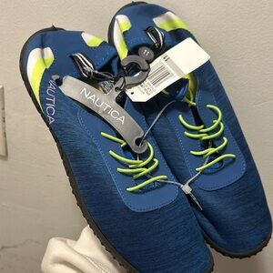 Nautica Men's Blue and Neon Green Sandals